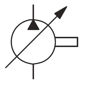 Símbolo de bomba hidráulica de cilindrada variable unidireccional